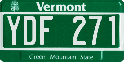 VT license plate YDF271