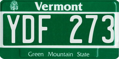 VT license plate YDF273