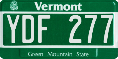 VT license plate YDF277