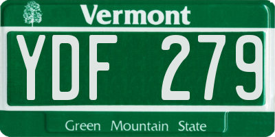 VT license plate YDF279