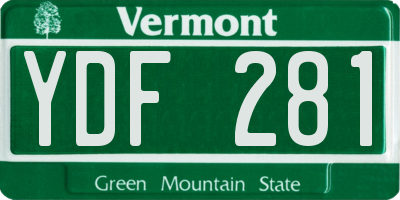 VT license plate YDF281