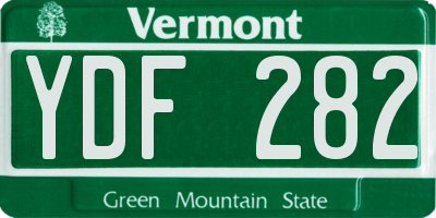 VT license plate YDF282