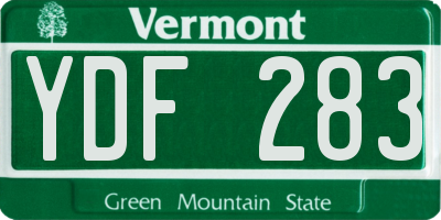 VT license plate YDF283