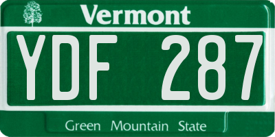 VT license plate YDF287