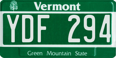VT license plate YDF294