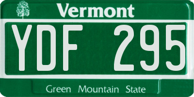 VT license plate YDF295