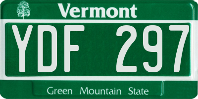 VT license plate YDF297