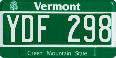 VT license plate YDF298