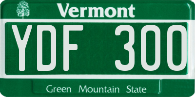 VT license plate YDF300