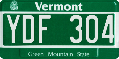 VT license plate YDF304