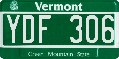 VT license plate YDF306