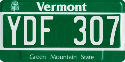 VT license plate YDF307
