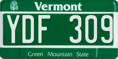 VT license plate YDF309