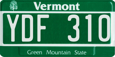 VT license plate YDF310