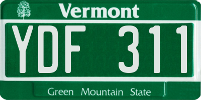 VT license plate YDF311