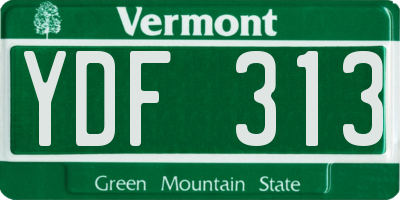 VT license plate YDF313