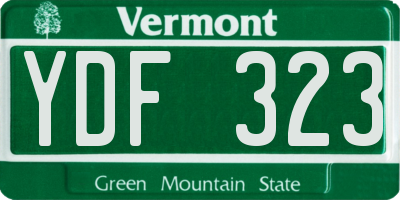 VT license plate YDF323