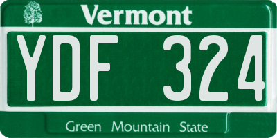 VT license plate YDF324