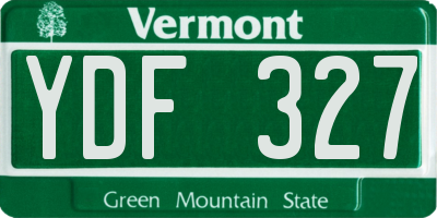 VT license plate YDF327