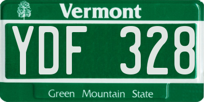 VT license plate YDF328