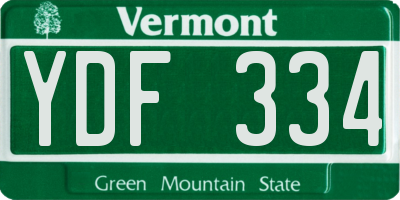 VT license plate YDF334