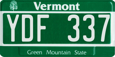 VT license plate YDF337
