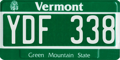 VT license plate YDF338