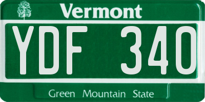 VT license plate YDF340