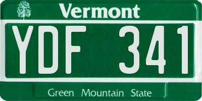 VT license plate YDF341