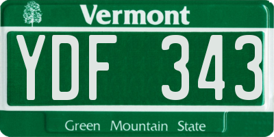 VT license plate YDF343