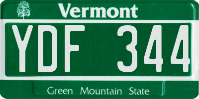 VT license plate YDF344