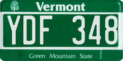 VT license plate YDF348
