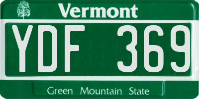 VT license plate YDF369
