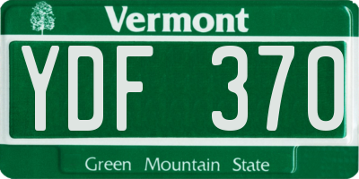 VT license plate YDF370
