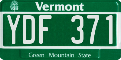 VT license plate YDF371