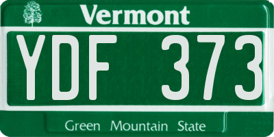 VT license plate YDF373