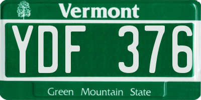 VT license plate YDF376