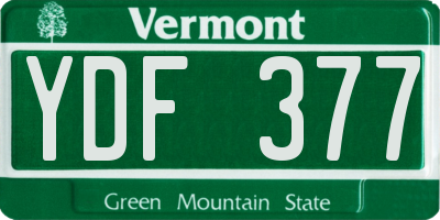 VT license plate YDF377