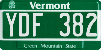 VT license plate YDF382