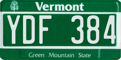 VT license plate YDF384