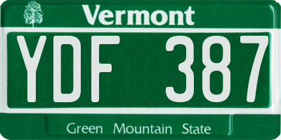 VT license plate YDF387