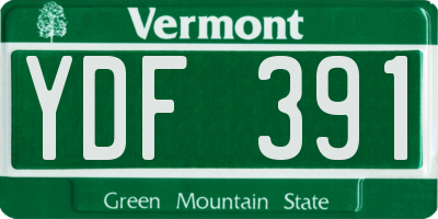 VT license plate YDF391