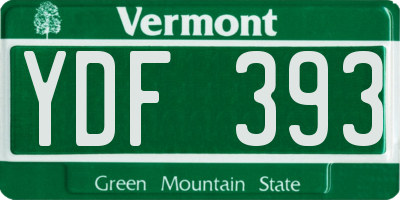 VT license plate YDF393