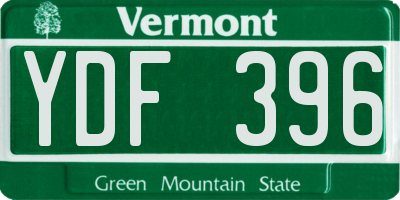 VT license plate YDF396