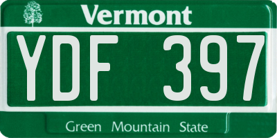 VT license plate YDF397