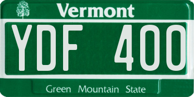 VT license plate YDF400