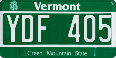 VT license plate YDF405