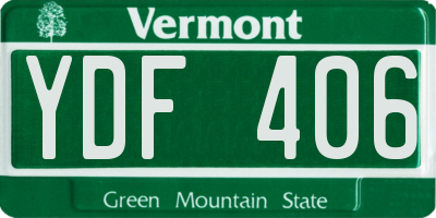 VT license plate YDF406