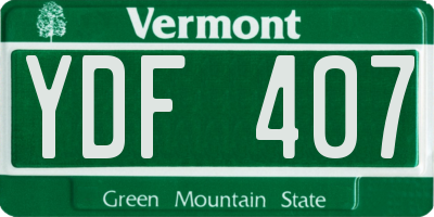 VT license plate YDF407