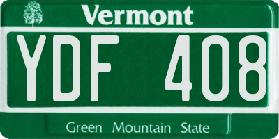 VT license plate YDF408